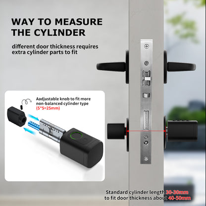 Hiwink Smart Door Lock Aluminum Alloy/Brass Smart Lock Silver/Black Fingerprint Door Lock APP/Card/Password/Key Multi-way Access