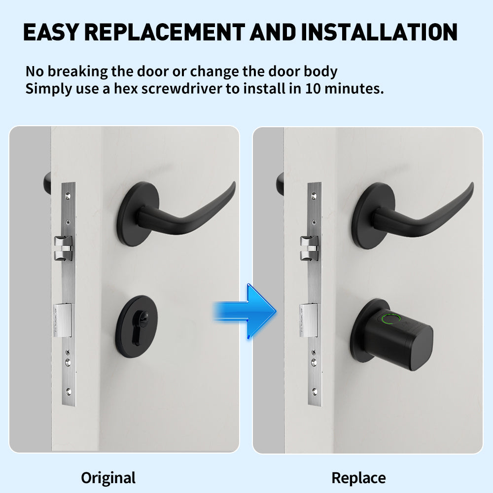 Hiwink Smart Door Lock Aluminum Alloy/Brass Smart Lock Silver/Black Fingerprint Door Lock APP/Card/Password/Key Multi-way Access