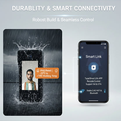 Smart Video Intercom Doorbell with 4" Touch Screen | Face ID, Fingerprint, Palm & Code Entry | PoE & WiFi Access Control