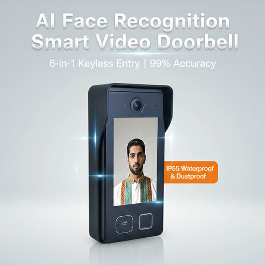 Smart Video Intercom Doorbell with 4" Touch Screen | Face ID, Fingerprint, Palm & Code Entry | PoE & WiFi Access Control