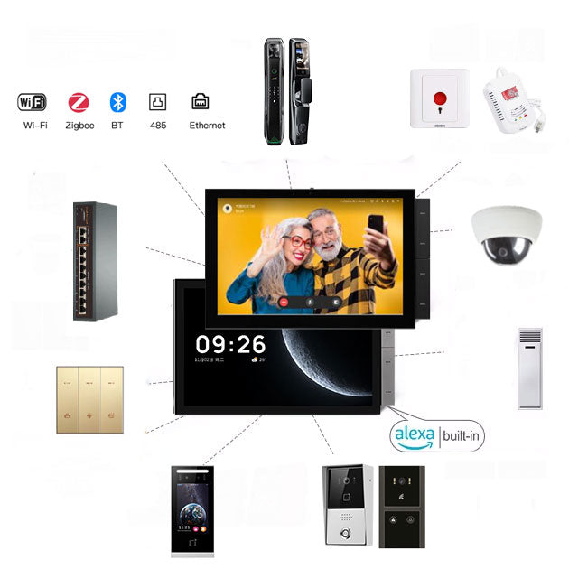 Full Smart Home Solution Zigbee Switch Smart Piano Black Choose Compatible with Outdoor Station Video Intercom for Home